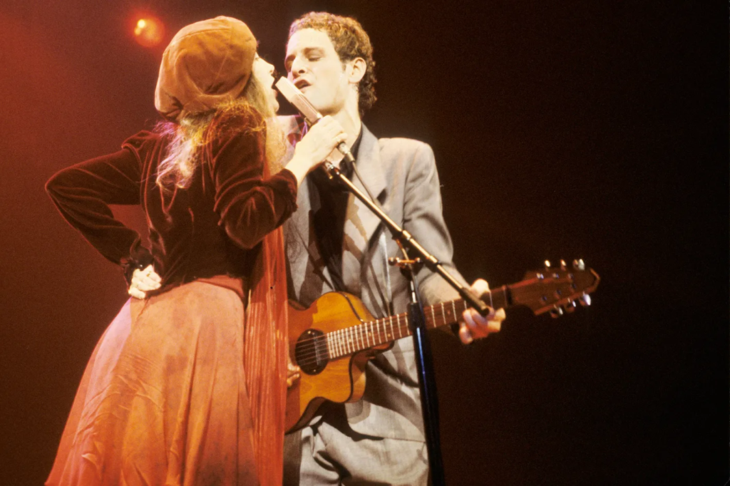 Stevie Nicks and Lindsey Buckingham performing in 1979.